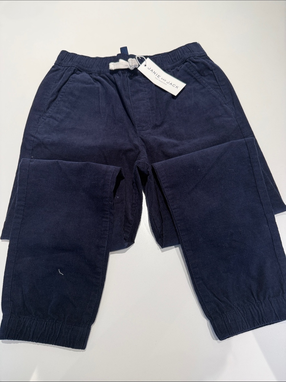 Janie and Jack Navy Corduroy Pants with Drawstring